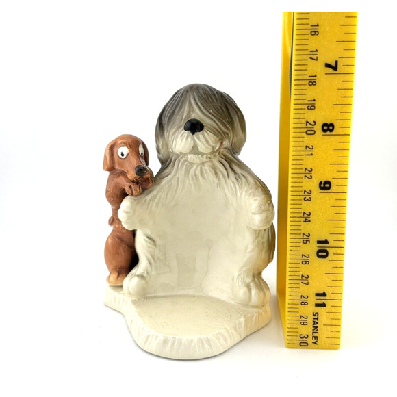 Quon Quon Porcelain Bobtail and Dachshund Hand-painted candle holder Japan 5,5" - Picture 13 of 13